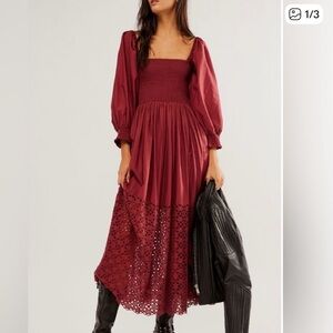 Free People Perfect Storm Midi Dress like new only worn once. Sold out online
